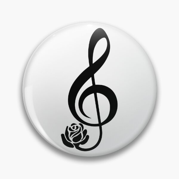 Item preview, Black treble clef in bloom designed and sold by Lagueny.