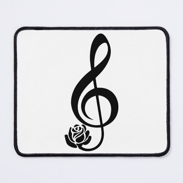 Item preview, Black treble clef in bloom designed and sold by Lagueny.