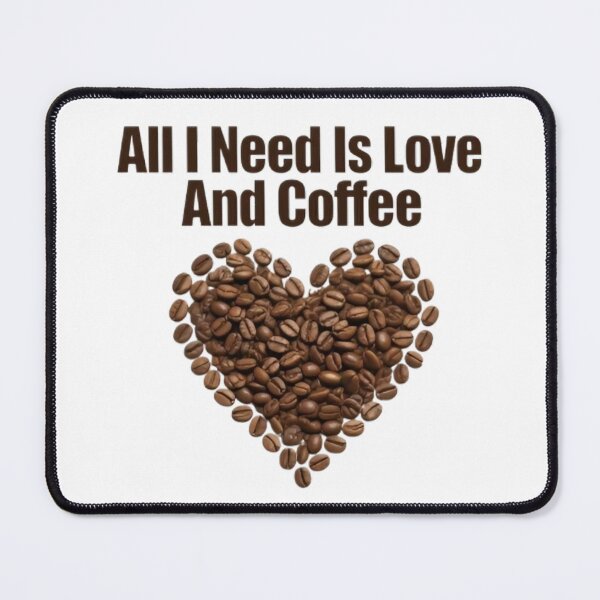 Item preview, All I Need Is Love and Coffee – Minimalist Coffee Bean Heart Design designed and sold by MyTshirtArt.