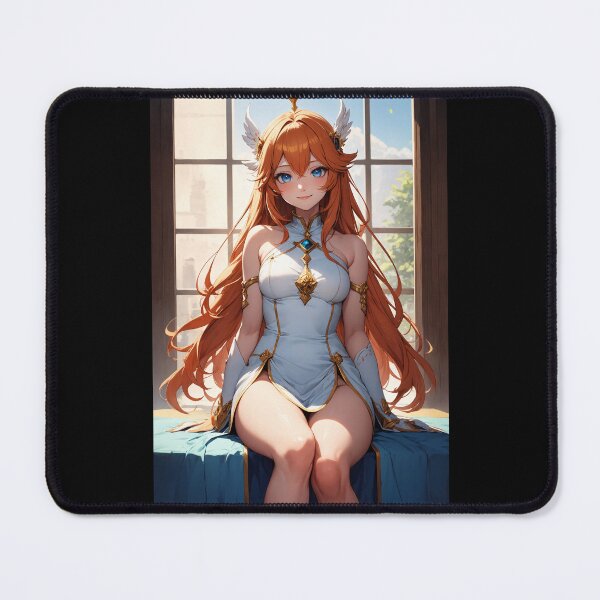 Item preview, Golden-Haired Angelic Anime Girl in White Dress and Blue Eyes designed and sold by iloveanimechibi.