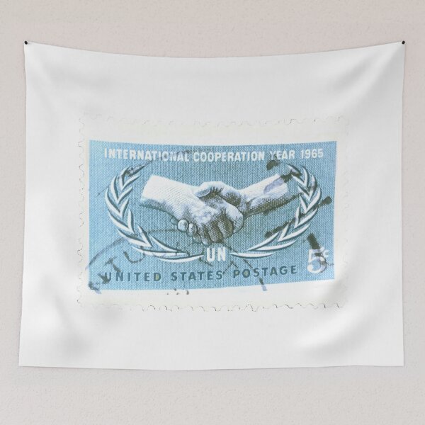 Item preview, USA 1965 Handshake Vintage Postage Stamp designed and sold by red-amber65.