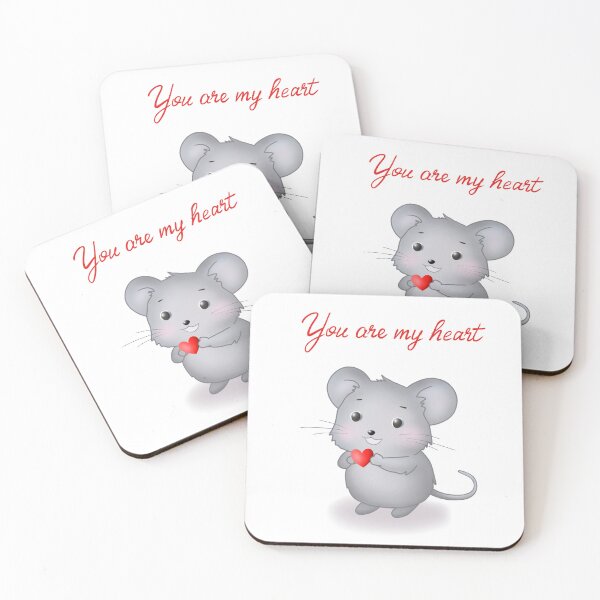Item preview, Cute Grey Mouse with Heart – Valentine’s Love designed and sold by LiudmylaMaika.