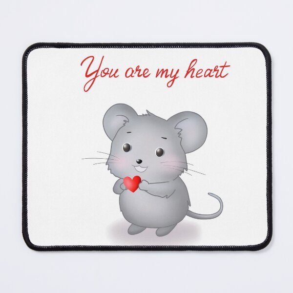 Item preview, Cute Grey Mouse with Heart – Valentine’s Love designed and sold by LiudmylaMaika.