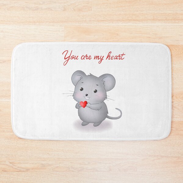 Item preview, Cute Grey Mouse with Heart – Valentine’s Love designed and sold by LiudmylaMaika.