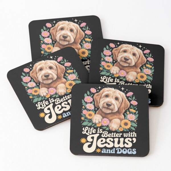 Item preview, Jesus Christian Floral Life Is Better With Jesus And Dogs  designed and sold by FadeOfThrone.
