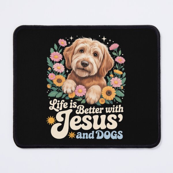 Item preview, Jesus Christian Floral Life Is Better With Jesus And Dogs designed and sold by FadeOfThrone.