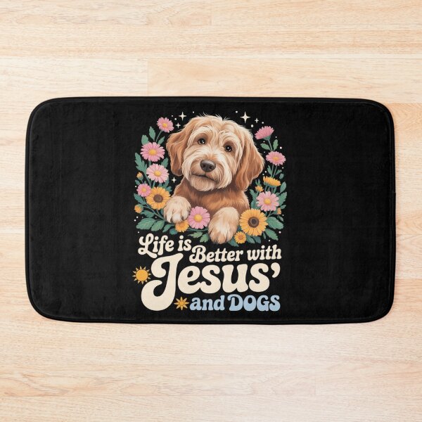 Item preview, Jesus Christian Floral Life Is Better With Jesus And Dogs  designed and sold by FadeOfThrone.