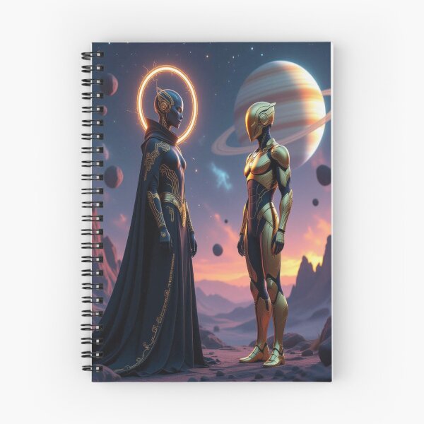 Item preview, Celestial Encounter on Alien Planet: Sci-Fi Duel between Divine Presence & Space Warrior designed and sold by FotoworldEdel.
