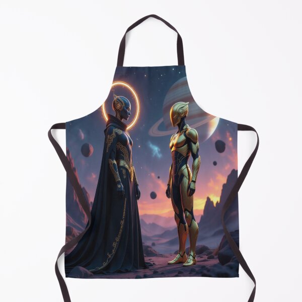 Item preview, Celestial Encounter on Alien Planet: Sci-Fi Duel between Divine Presence & Space Warrior designed and sold by FotoworldEdel.