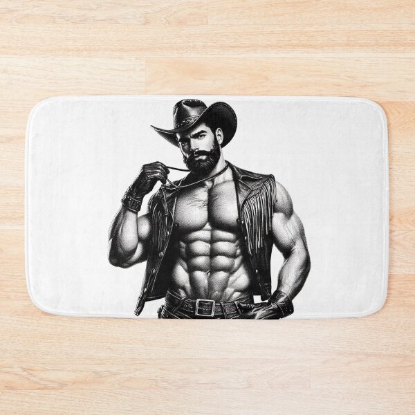 Item preview, Gay Leather Howdy Cowboy Gay Pride Graphic Design designed and sold by ItsAKinkThing.