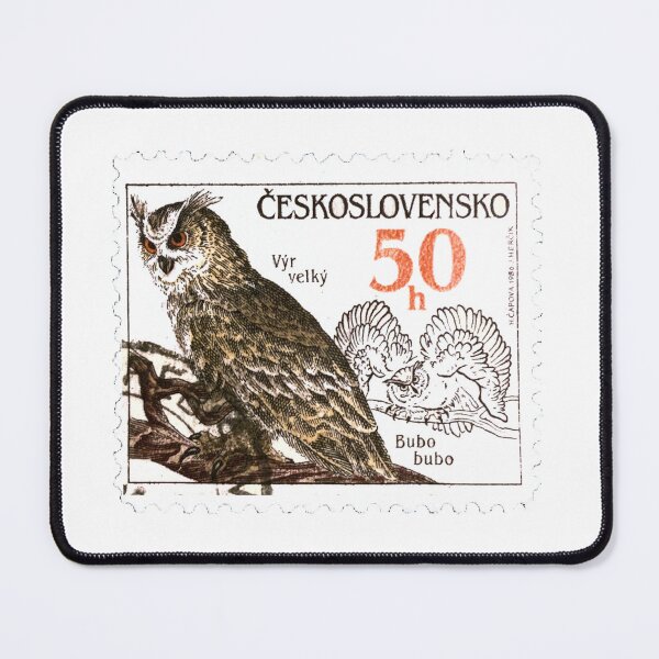 Item preview, Czech Republic Bubo Bubo Owl Vintage Postage Stamp designed and sold by red-amber65.