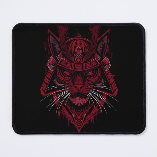 Item preview, Samurai Cat – Dark Edition | Gritty Red & Black Mask Vector designed and sold by ColorSplash123.