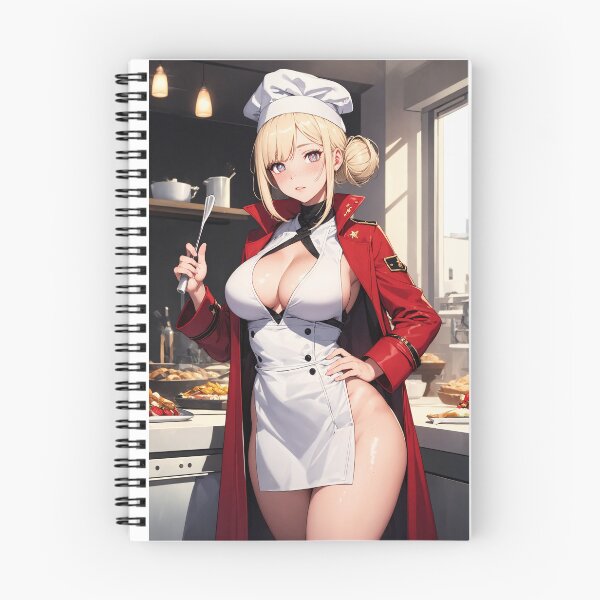 Item preview, Blonde Anime Chef Girl in Red Commander Coat and White Apron designed and sold by iloveanimechibi.