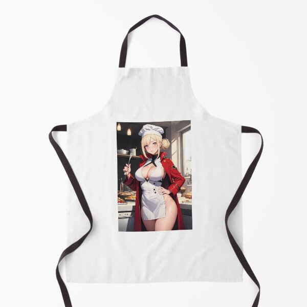 Item preview, Blonde Anime Chef Girl in Red Commander Coat and White Apron designed and sold by iloveanimechibi.
