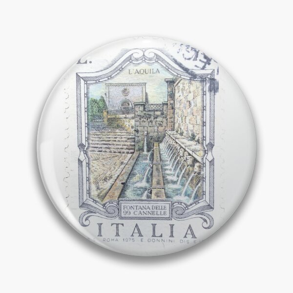 Item preview, Italian Pontana Delle 99 Cannelle Vintage Postage Stamp designed and sold by red-amber65.