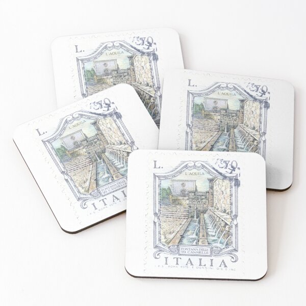 Item preview, Italian Pontana Delle 99 Cannelle Vintage Postage Stamp designed and sold by red-amber65.