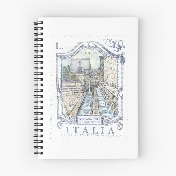 Item preview, Italian Pontana Delle 99 Cannelle Vintage Postage Stamp designed and sold by red-amber65.
