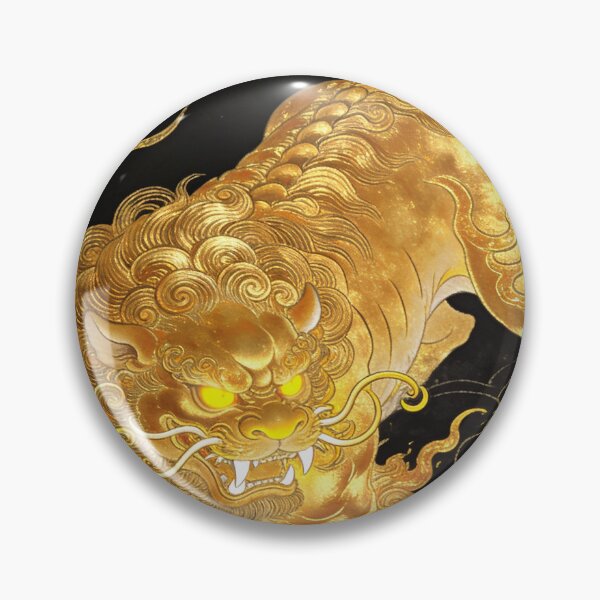 Item preview, Majestic Golden Guardian Lion Pouncing from Clouds designed and sold by zzz888.