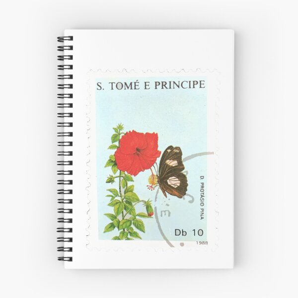 Item preview, S.Tome Principe Flower Butterfly Vintage Postage Stamp designed and sold by red-amber65.