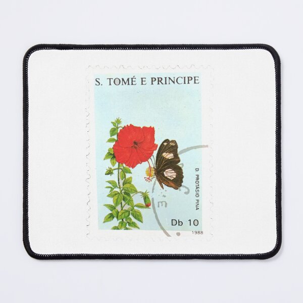 Item preview, S.Tome Principe Flower Butterfly Vintage Postage Stamp designed and sold by red-amber65.