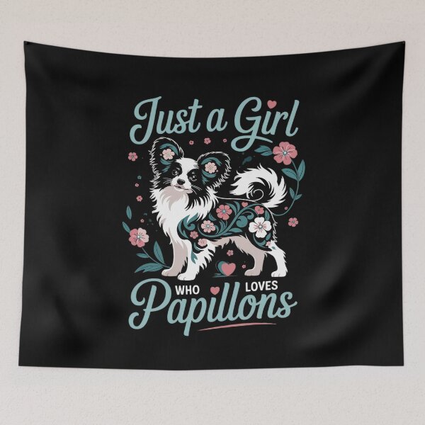 Item preview, Just A Girl Who Loves Papillons Floral Women Girls Dog  designed and sold by MarryIsMonth.