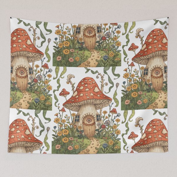 Item preview, Whimsical Mushroom House Cottagecore Fantasy Sticker designed and sold by KiValuate.