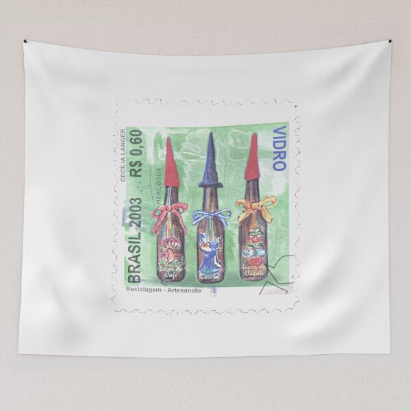 Item preview, Brasil Vidro Vintage Postage Stamp designed and sold by red-amber65.