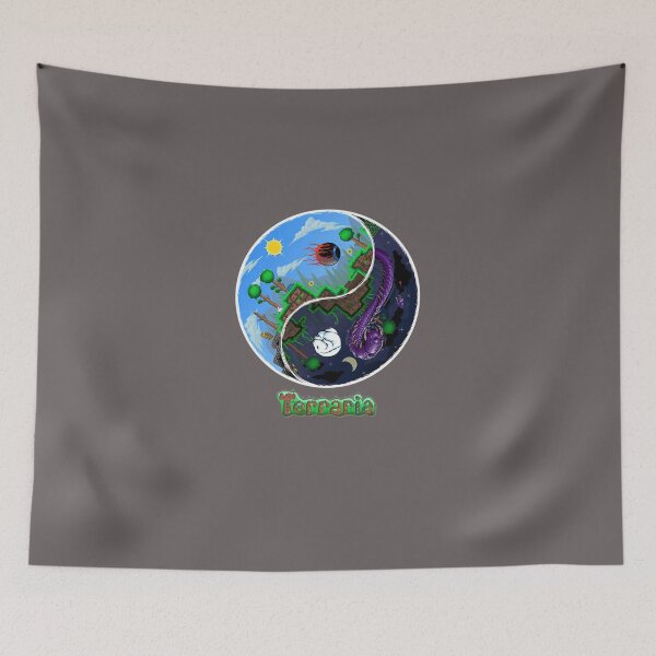 Item preview, TERRARIA GAME NIGHT AND DAY HORROR DESIGN designed and sold by HarunfFlatt.