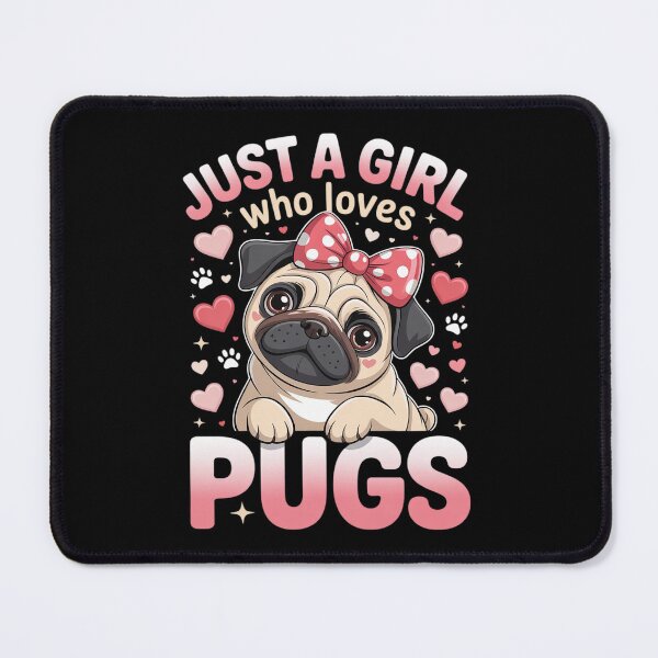 Item preview, Just a Girl Who Loves Pugs Floral Cute Dog Lover  Pug  designed and sold by FadeOfThrone.
