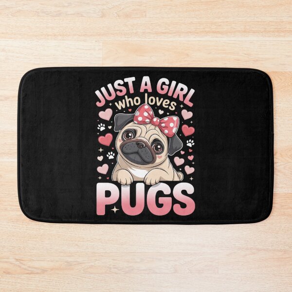 Item preview, Just a Girl Who Loves Pugs Floral Cute Dog Lover  Pug  designed and sold by FadeOfThrone.