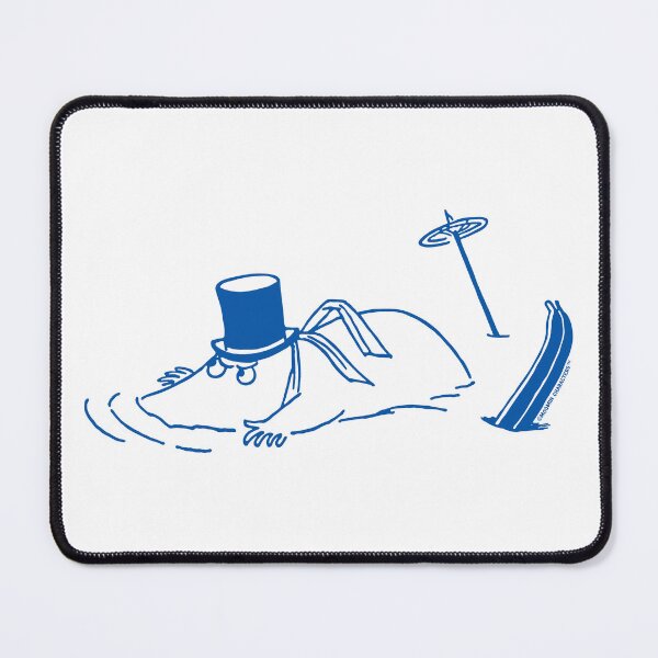 Item preview, Blue Skiing Moominpappa Stuck In Snow Winter Games designed and sold by MoominStore.