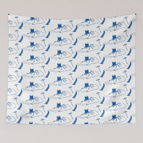 Item preview, Blue Skiing Moominpappa Stuck In Snow Winter Games designed and sold by MoominStore.