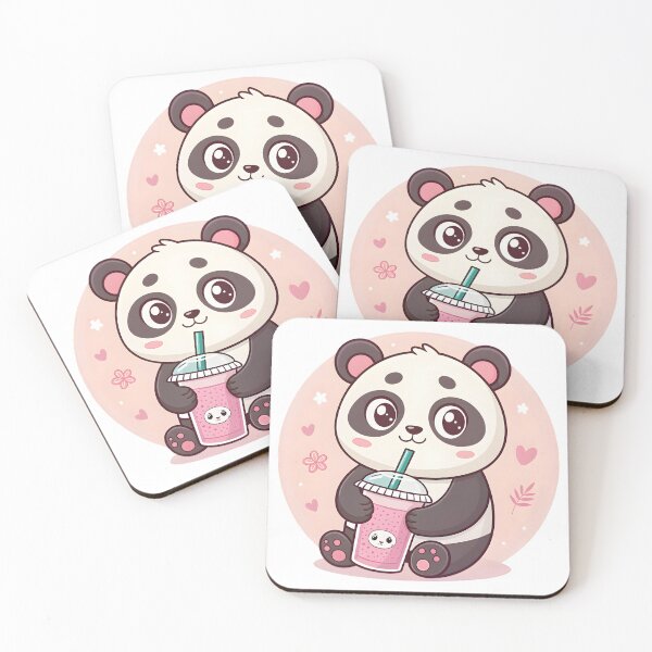 Item preview, Cute Chubby Panda with Boba Tea – Pastel Kawaii Artwork designed and sold by CozyArtistry.