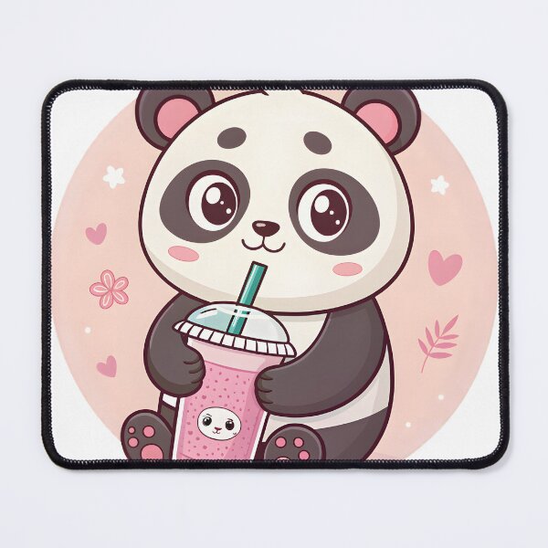 Item preview, Cute Chubby Panda with Boba Tea – Pastel Kawaii Artwork designed and sold by CozyArtistry.