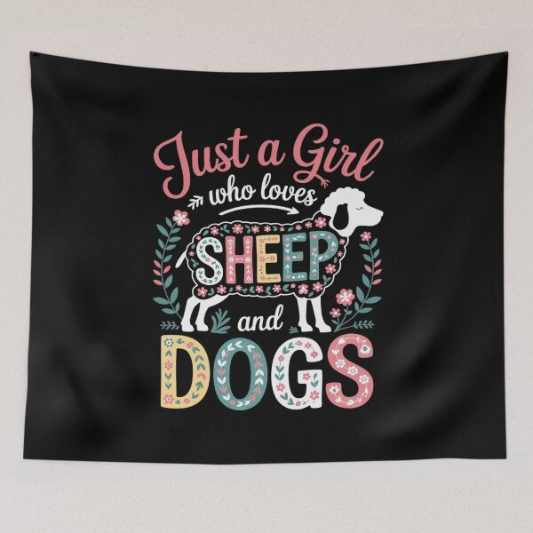 Item preview, Just A Girl Who Loves Sheeps And Dogs Floral Flower Farmer  designed and sold by MarryIsMonth.