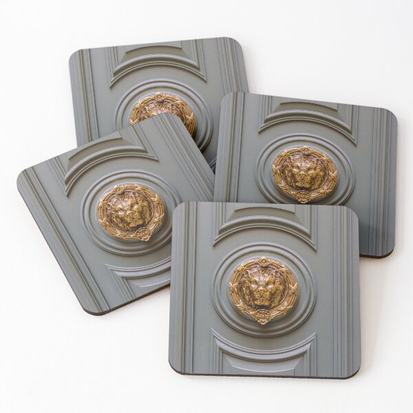 Item preview, Elegant Green Door With Ornate Gold Lion Knocker From Classic Entryway Design Architectural Detail designed and sold by Nmallia.