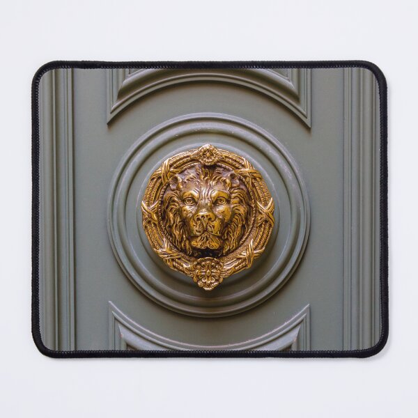 Item preview, Elegant Green Door With Ornate Gold Lion Knocker From Classic Entryway Design Architectural Detail designed and sold by Nmallia.