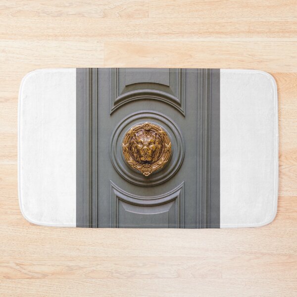 Item preview, Elegant Green Door With Ornate Gold Lion Knocker From Classic Entryway Design Architectural Detail designed and sold by Nmallia.
