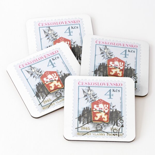 Item preview, Czech Republic Red Shield Vintage Postage Stamp designed and sold by red-amber65.