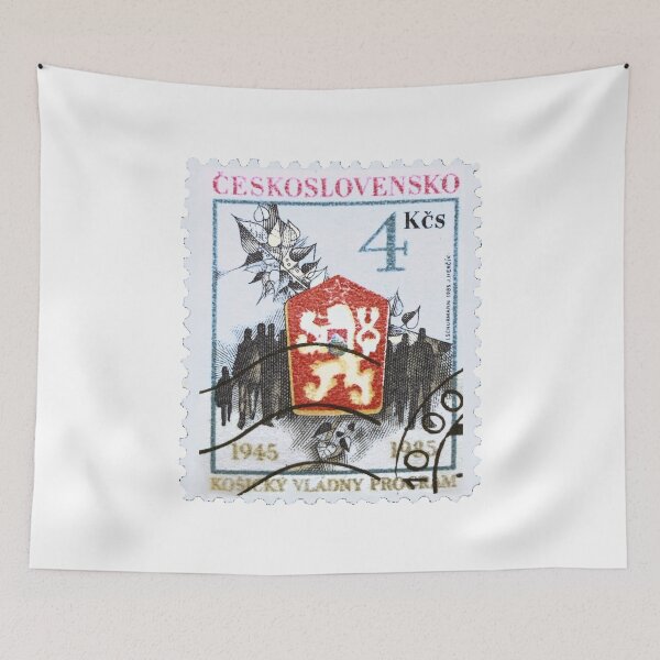 Item preview, Czech Republic Red Shield Vintage Postage Stamp designed and sold by red-amber65.