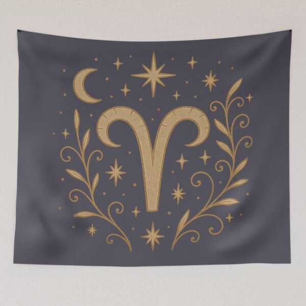 Item preview, Golden Aries Constellation – Celestial Zodiac Art designed and sold by VoglR.