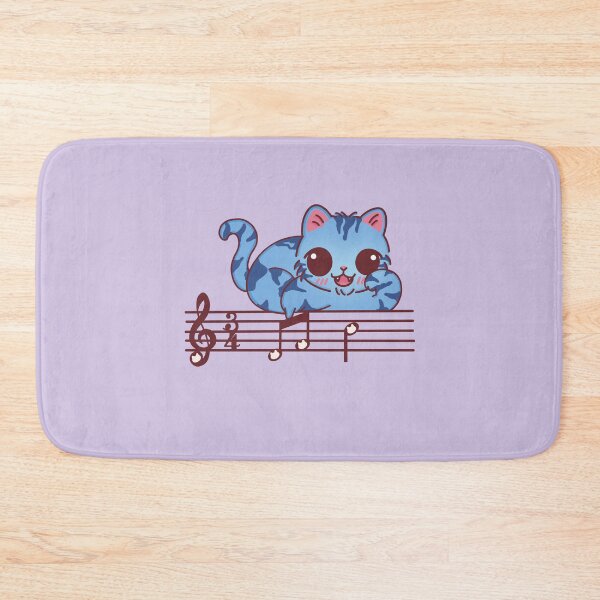 Item preview, Blue Derpy Cat on Music Notes designed and sold by BGMeYou.