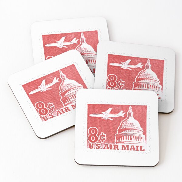 Item preview, American USA 8c Air Mail Red Vintage Postage Stamp designed and sold by red-amber65.