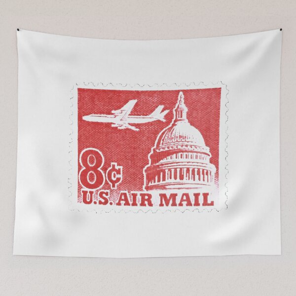 Item preview, American USA 8c Air Mail Red Vintage Postage Stamp designed and sold by red-amber65.