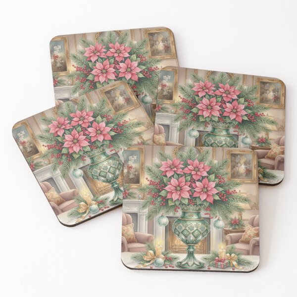 Item preview, Regal Poinsettia Elegance – Christmas Floral Grandeur in Watercolor designed and sold by Dream Bloom Gallery.