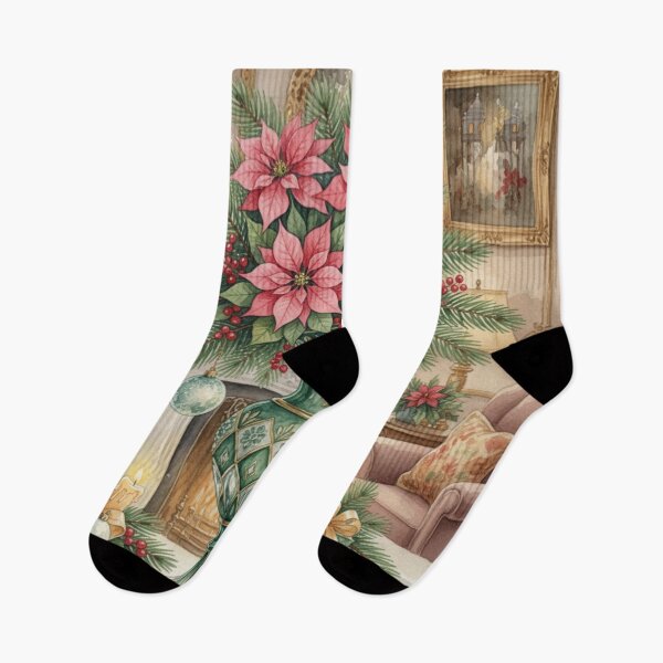 Item preview, Regal Poinsettia Elegance – Christmas Floral Grandeur in Watercolor designed and sold by Oonward2021.