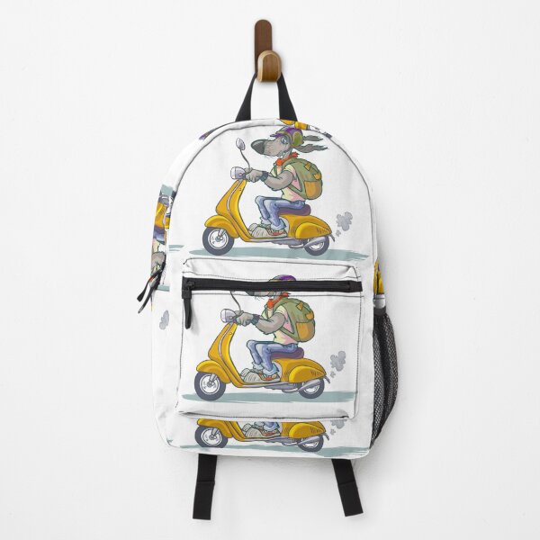 Item preview, Cool Cartoon Dog Riding a Yellow Scooter – Fun Travel Illustration designed and sold by DesignArtist.ia.