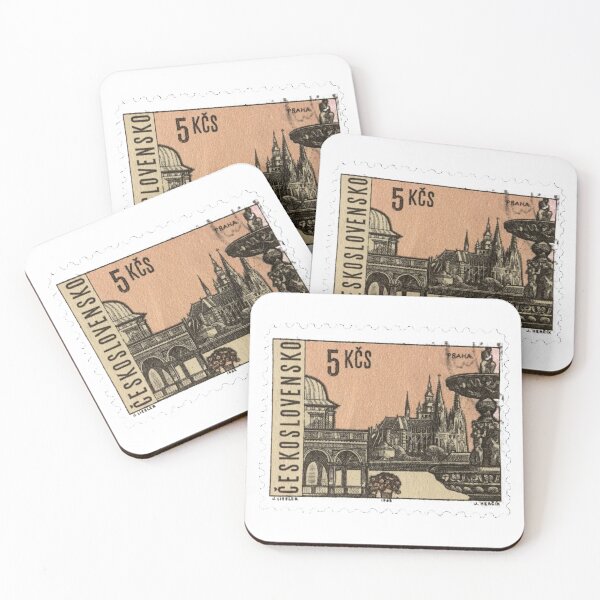 Item preview, Czech Republic Sepia Landscape Vintage Postage Stamp designed and sold by red-amber65.