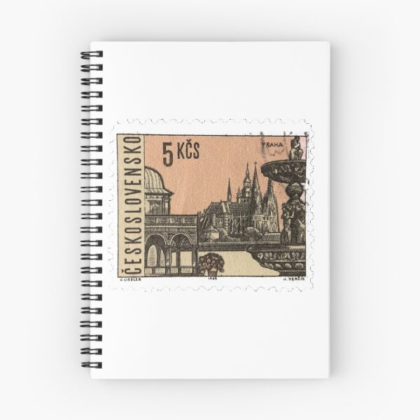 Item preview, Czech Republic Sepia Landscape Vintage Postage Stamp designed and sold by red-amber65.