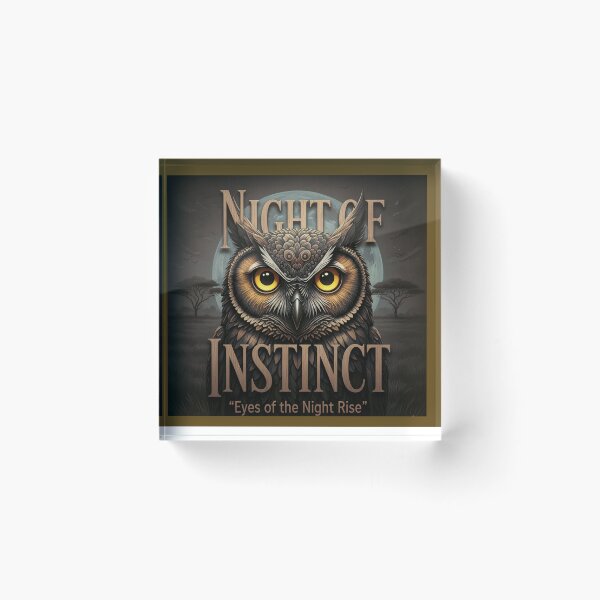 Item preview, Fierce Owl Instinct Art Eyes of Night Rise, Mythic Woodcut designed and sold by SavannaStrikes.